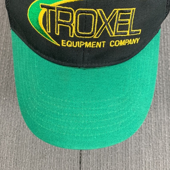 Troxel Equipment Company Trucker Hat Mens Adjustable Black Green Mesh Back Cap - Picture 4 of 12